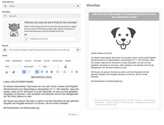 Tierbetreuungsplan