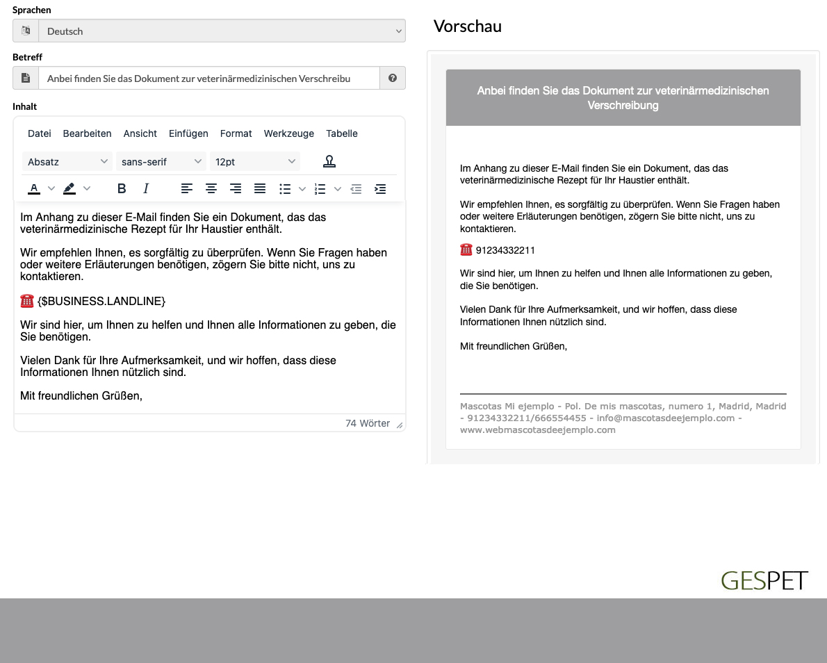 Programm für Tierärzte