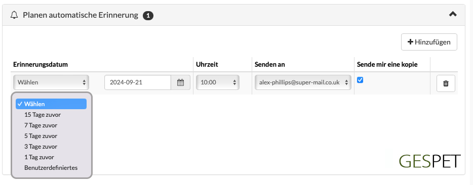 automatische Terminerinnerung in der Software für Hundesalon und Tierbetriebe einrichten