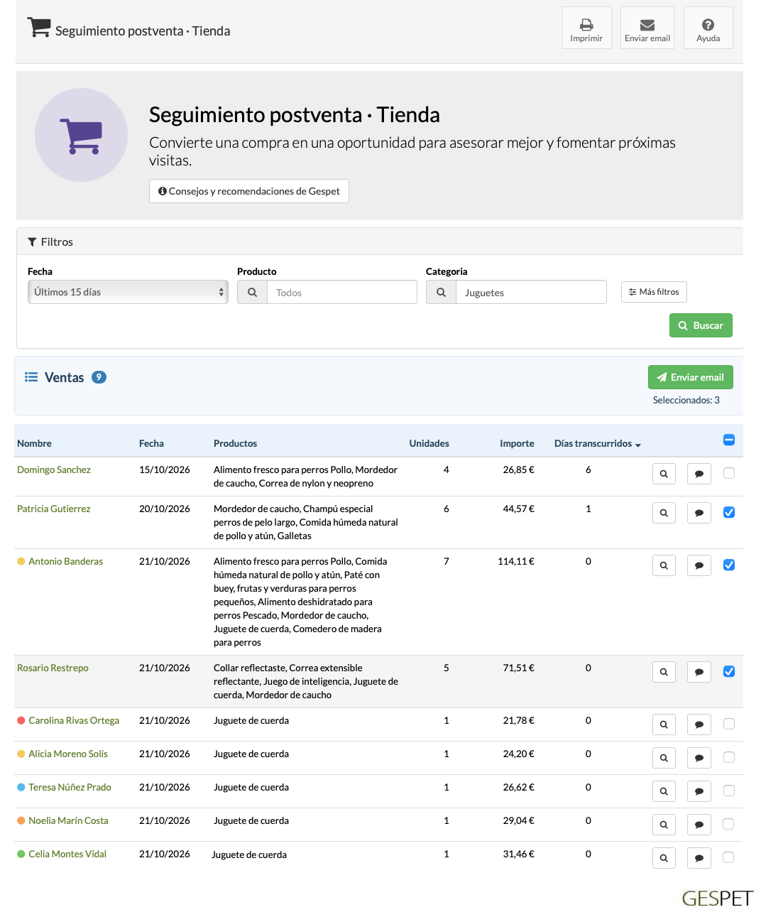 Seguimiento postventa tienda canina - Seguimiento postventa tienda animales - enviar email postventa tienda animales gratis