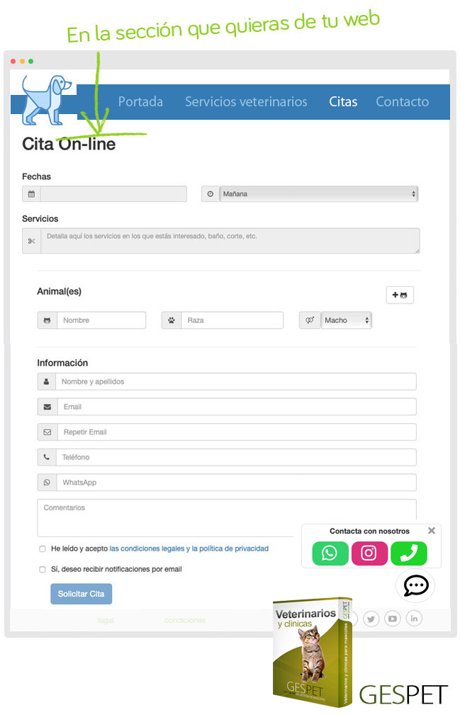 reservas online gratis para veterinarios