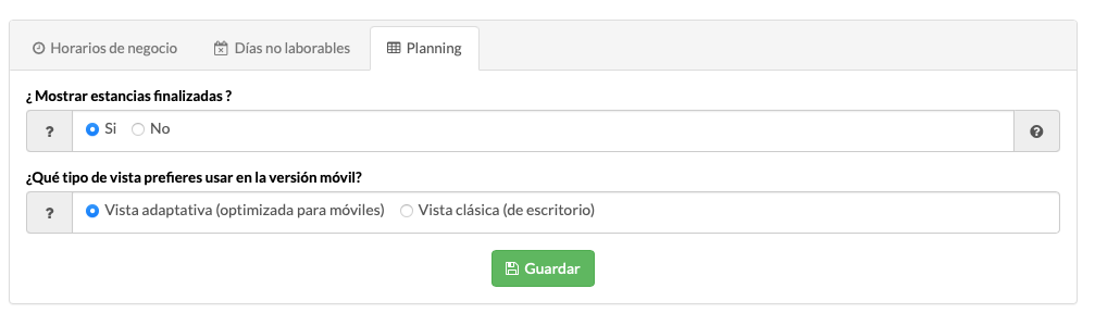 calendario laboral y planning para negocios de mascotas con horarios, festivos y días no laborables