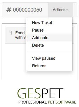 animal store app send ticket by email