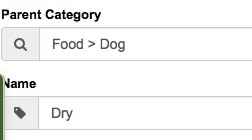 configure pet products categories