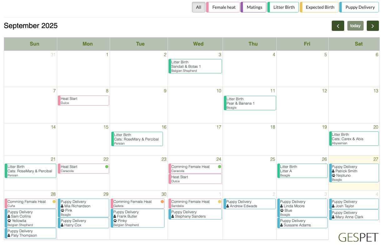 planner for dog breeders