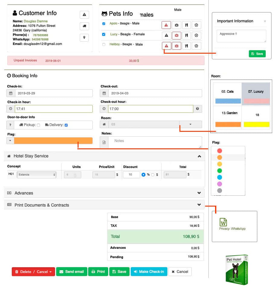 pet hotel booking form