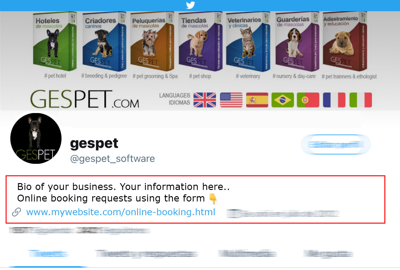 Twitter-Link für Online-Buchung