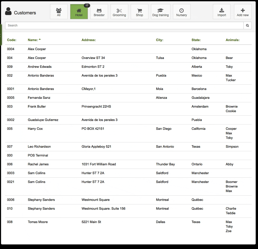 importar y organizar datos de clientes y animales en Gespet - importacion