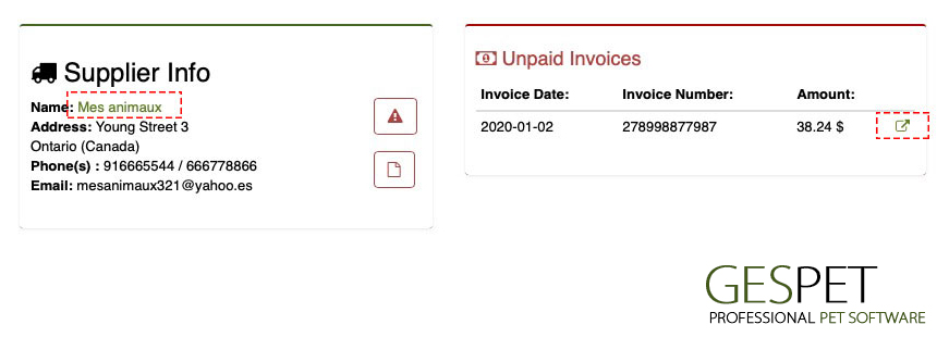 pet supplier invoices software