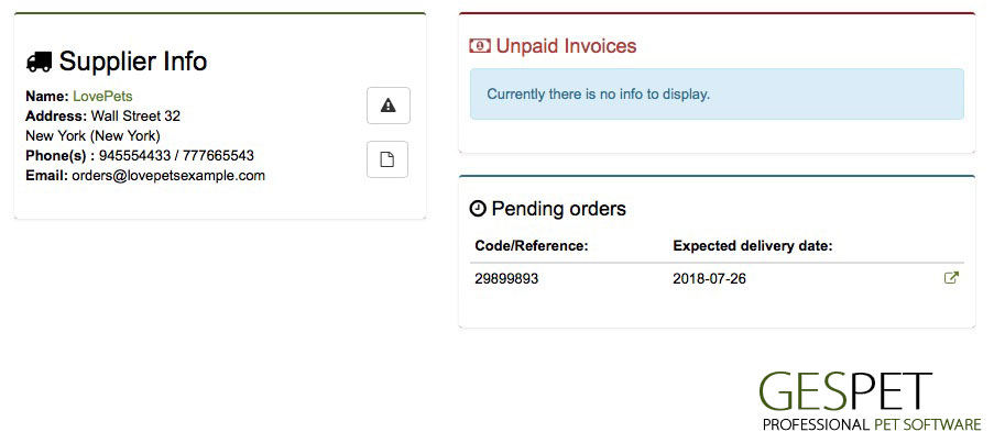 pet store software supplier unpaid invoices