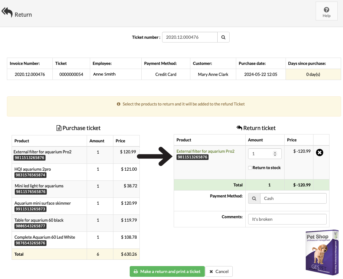 petstore-software-ticket-purchase-and-return