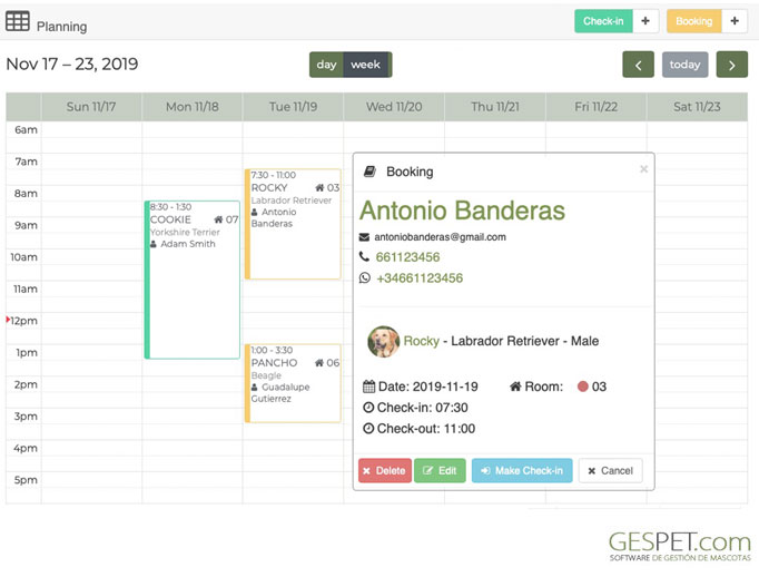  agenda hotel perros