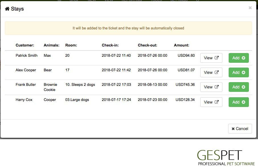 software dog hotel stays and products at the same ticket