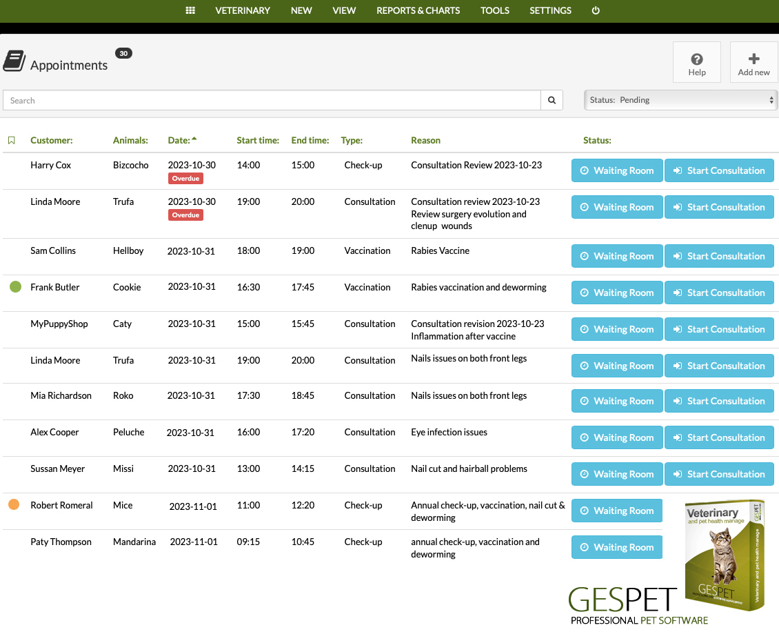 veterinary appointments software