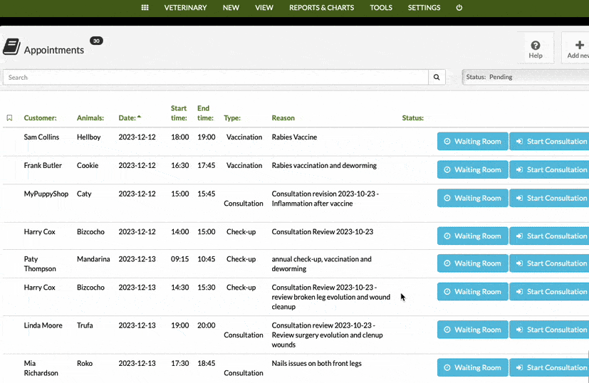 veterinary waiting room software