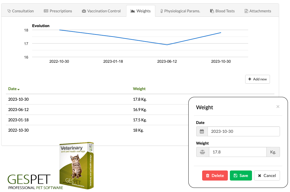 veterinary weight record software