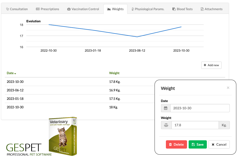 veterinary weight record software