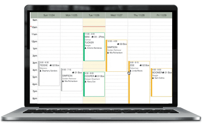 pet daycare booking calendar and reservation management for dog daycare businesses