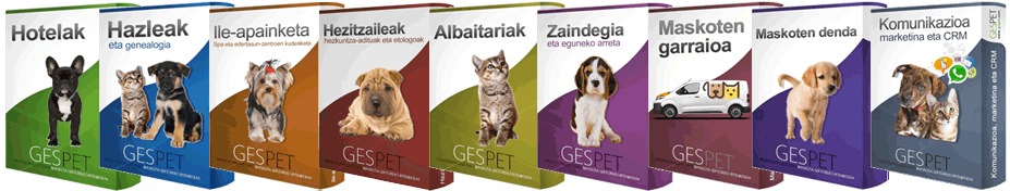 maskoten negozioetarako software osoa: txakur-ileapaindegia, maskoten denda, txakur-hotela, hezitzaileak eta albaitariak