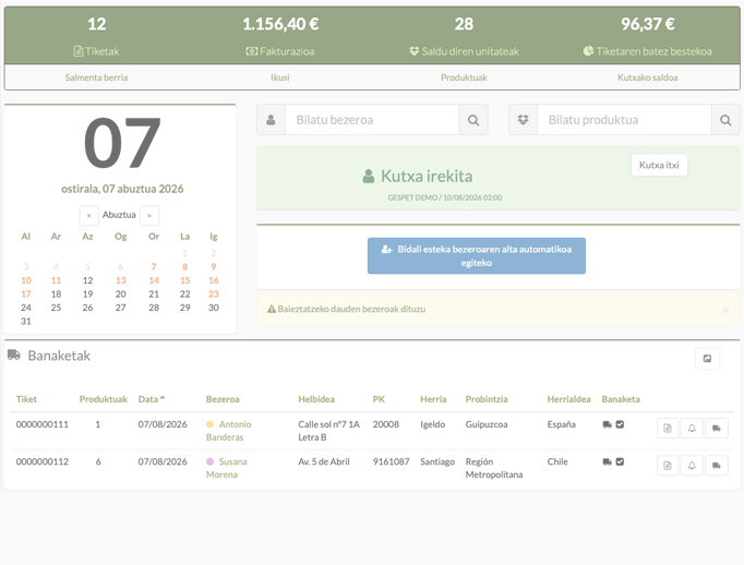 txakur-hotelaren agenda