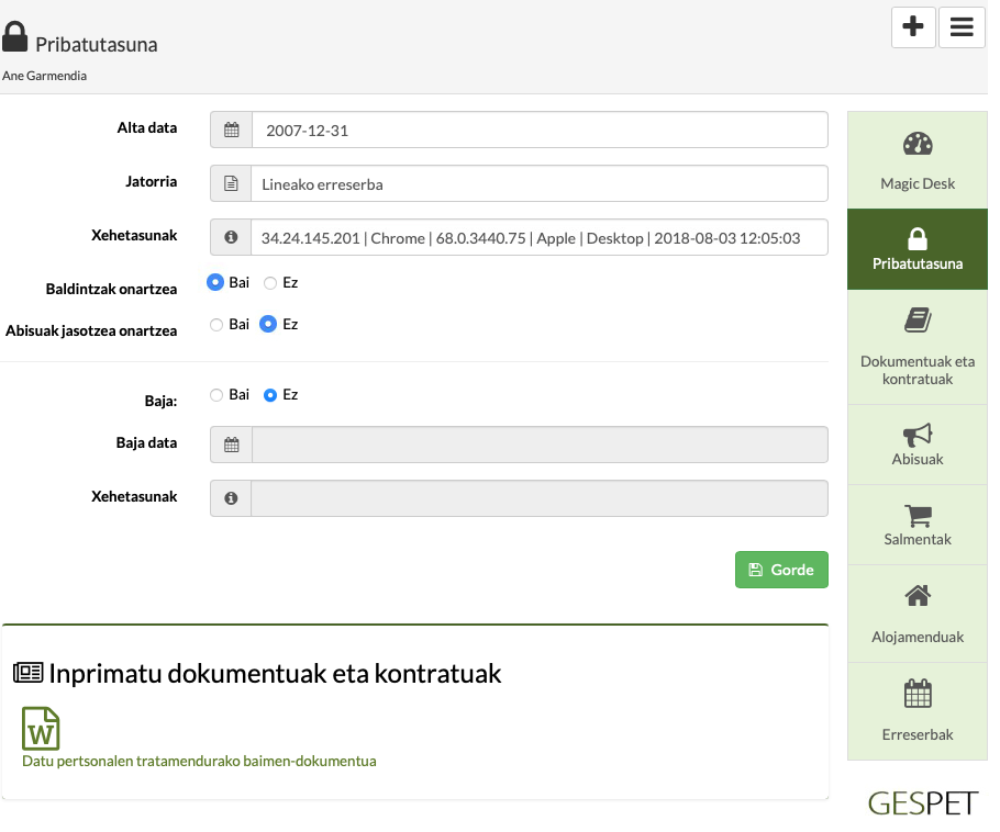 Maskoten negozioetarako datu-babesaren araudia