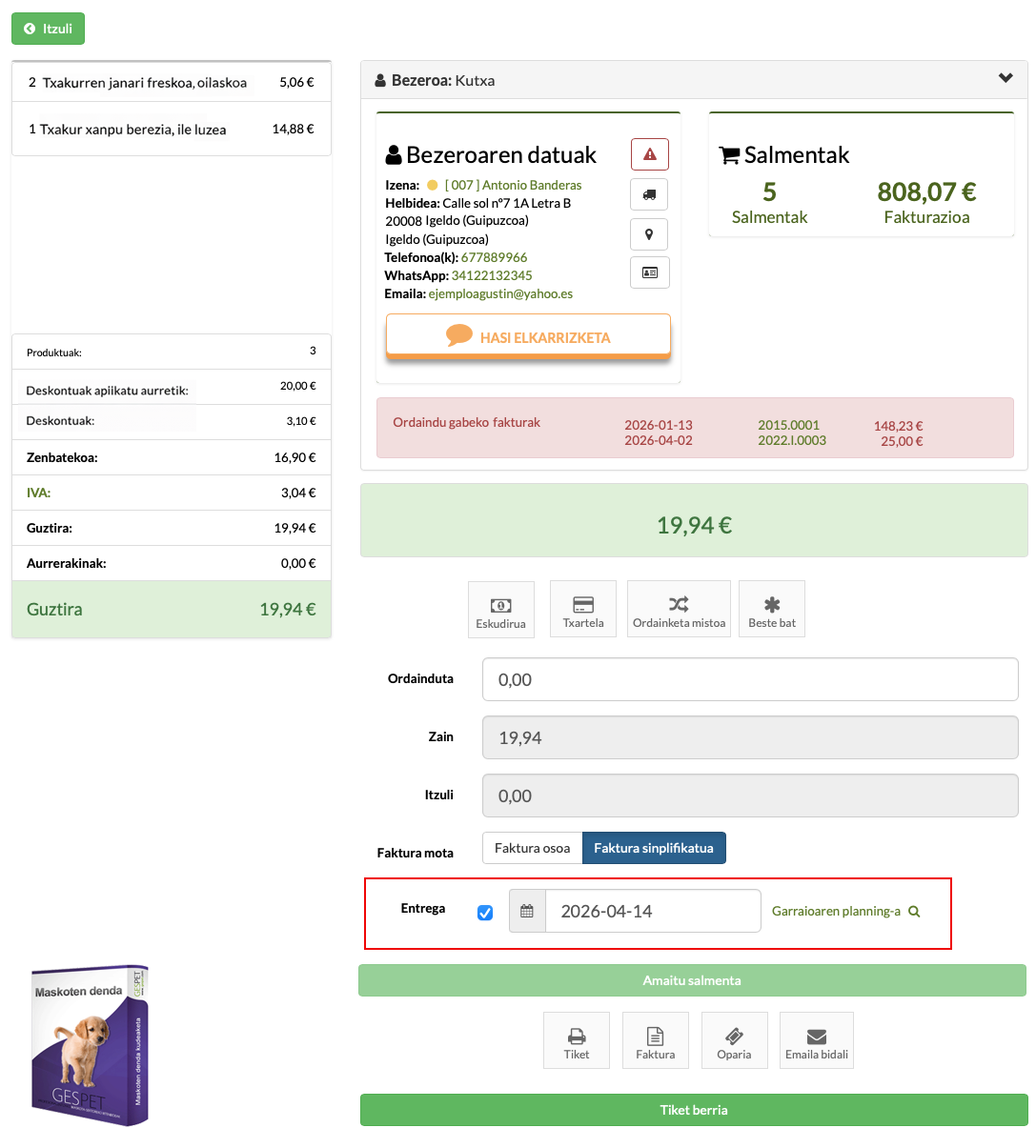 maskoten etxez etxeko entrega eta garraio kudeaketa softwarea