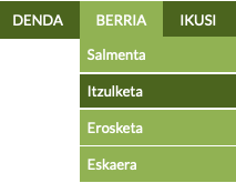 maskota-dendako softwarean itzulketa berria egiteko menua