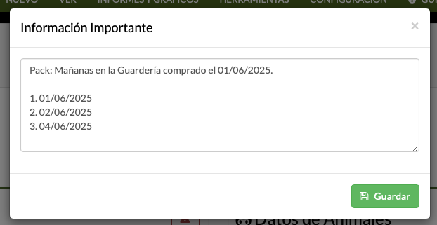 guarderiako pack unitateen jarraipena