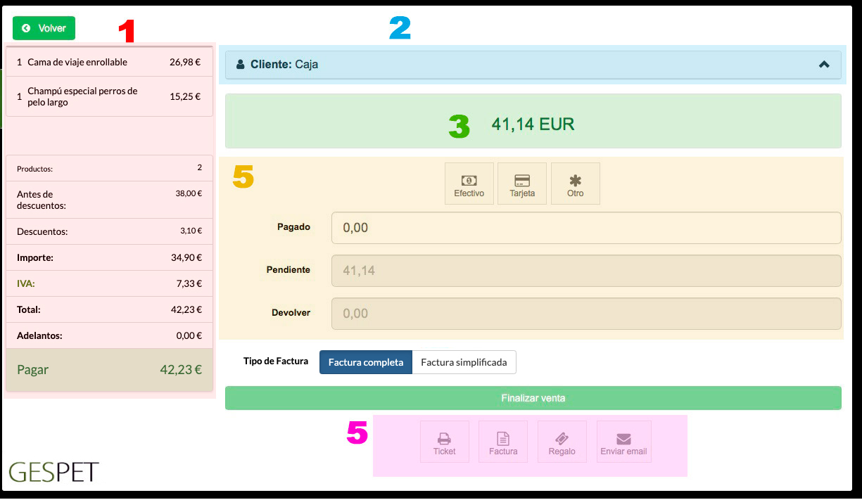 programa tienda animales ticket