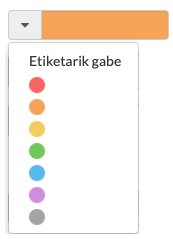 maskoten softwarea kolore etiketak