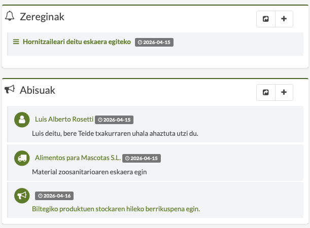 maskoten ile-apaindegiko oroigarri eta abisu automatikoak