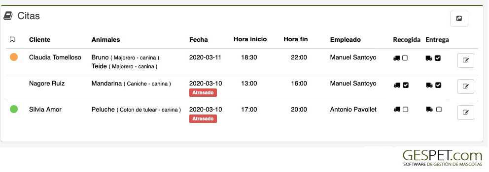 maskoten hitzorduak eta garraio zerbitzua software bakarrean