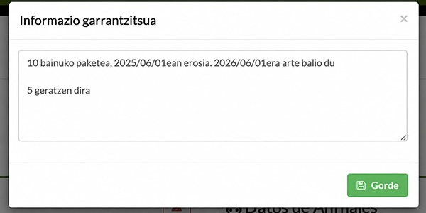 maskoten ile-apaindegiko pack-aren informazioa gordetzea