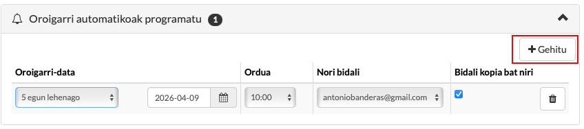 bezeroari hitzorduaren gogorarazlea bidaltzea Gespetekin