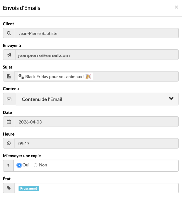 logiciel de gestion animale trier les clients