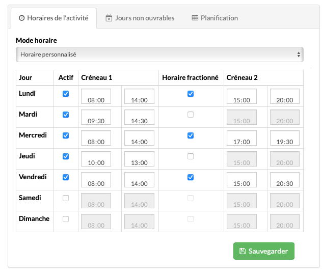Configuration des horaires d’ouverture pour les entreprises du secteur animalier