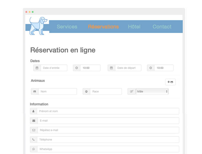 Reservations en ligne dressage