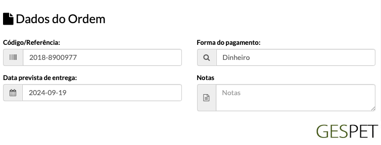 software de loja de animais para pedidos a fornecedores