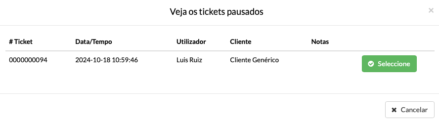 tickets da loja de animais