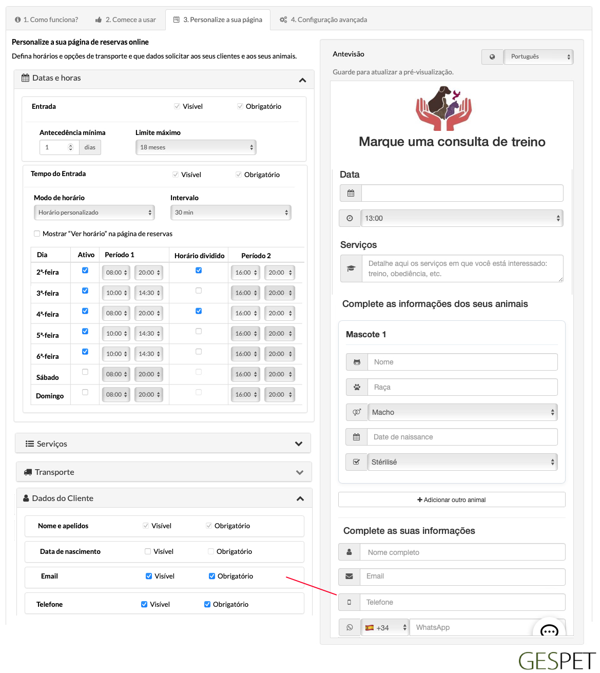 dog training online booking software
